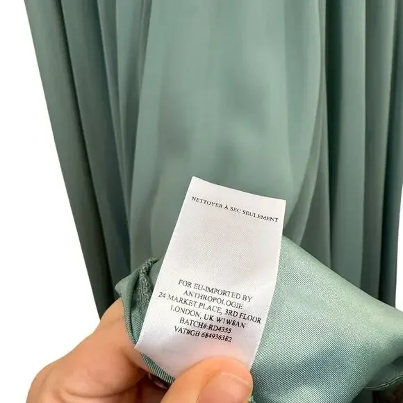 NWT BHLDN Eva Chiffon Bridesmaid Maxi Dress Formal Wedding Guest Moss Green S - Picture 10 of 11